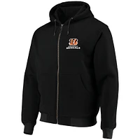 Men's Dunbrooke Black Cincinnati Bengals Craftsman Thermal-Lined Full-Zip Hoodie