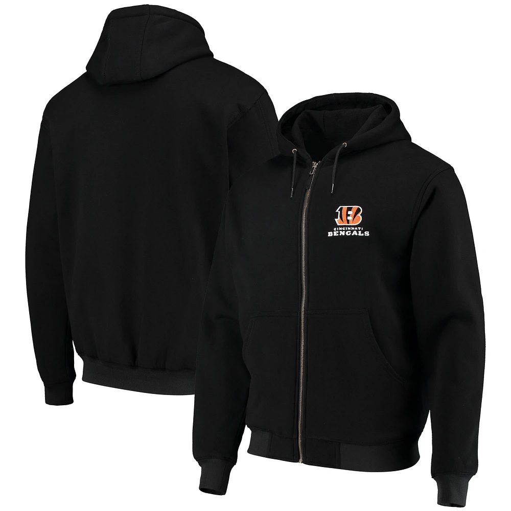 Chandail à capuchon glissière pleine longueur Dunbrooke Cincinnati Bengals Craftsman noir pour homme