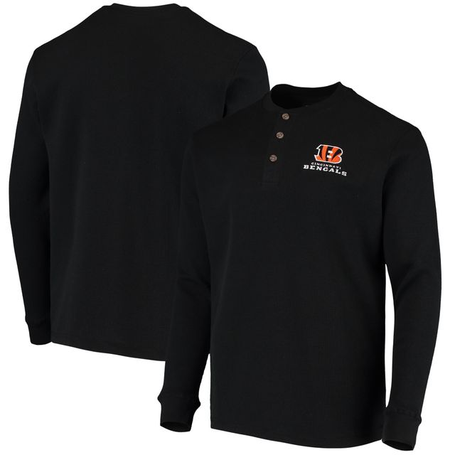 T-shirt à manches longues Dunbrooke Cincinnati Bengals Logo Maverick Thermal Henley pour homme