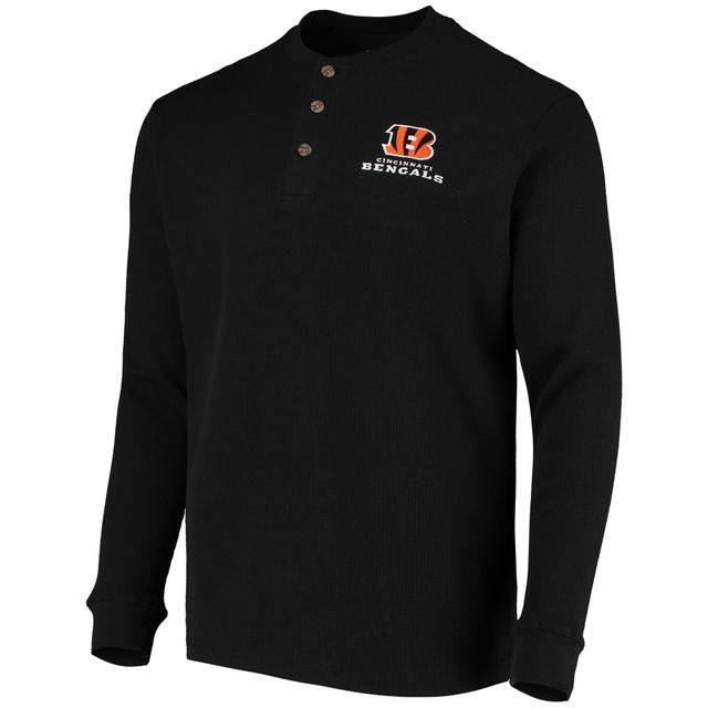 T-shirt à manches longues Dunbrooke Cincinnati Bengals Logo Maverick Thermal Henley pour homme