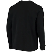 Men's Dunbrooke Black Cincinnati Bengals Logo Maverick Thermal Henley Long Sleeve T-Shirt