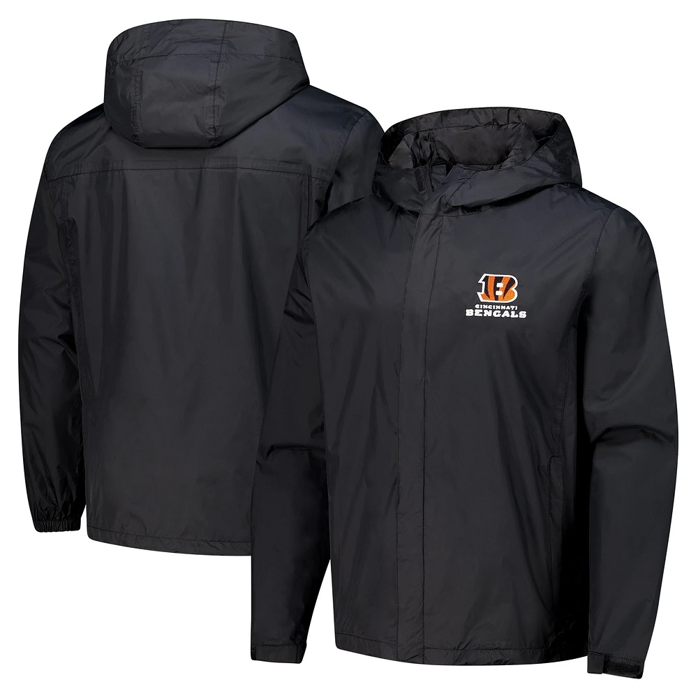 Veste à capuche entièrement zippée et imperméable Dunbrooke Black Cincinnati Bengals Tropic pour homme