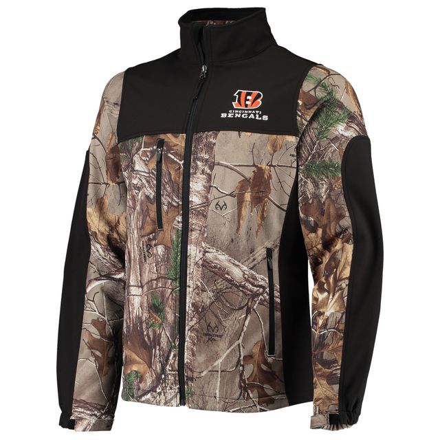 Blouson Softshell Full-Zip Dunbrooke Realtree Camo/Noir pour hommes Cincinnati Bengals Circle Hunter