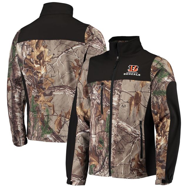 Blouson Softshell Full-Zip Dunbrooke Realtree Camo/Noir pour hommes Cincinnati Bengals Circle Hunter