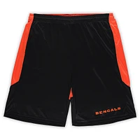 Short de lancement Fanatics noir/orange pour homme Cincinnati Bengals Big & Tall