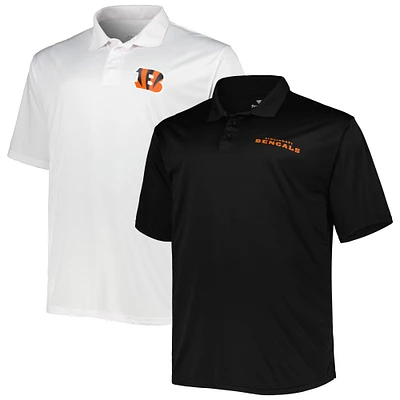 Ensemble de deux polos unis Fanatics pour hommes, noir/blanc, Cincinnati Bengals