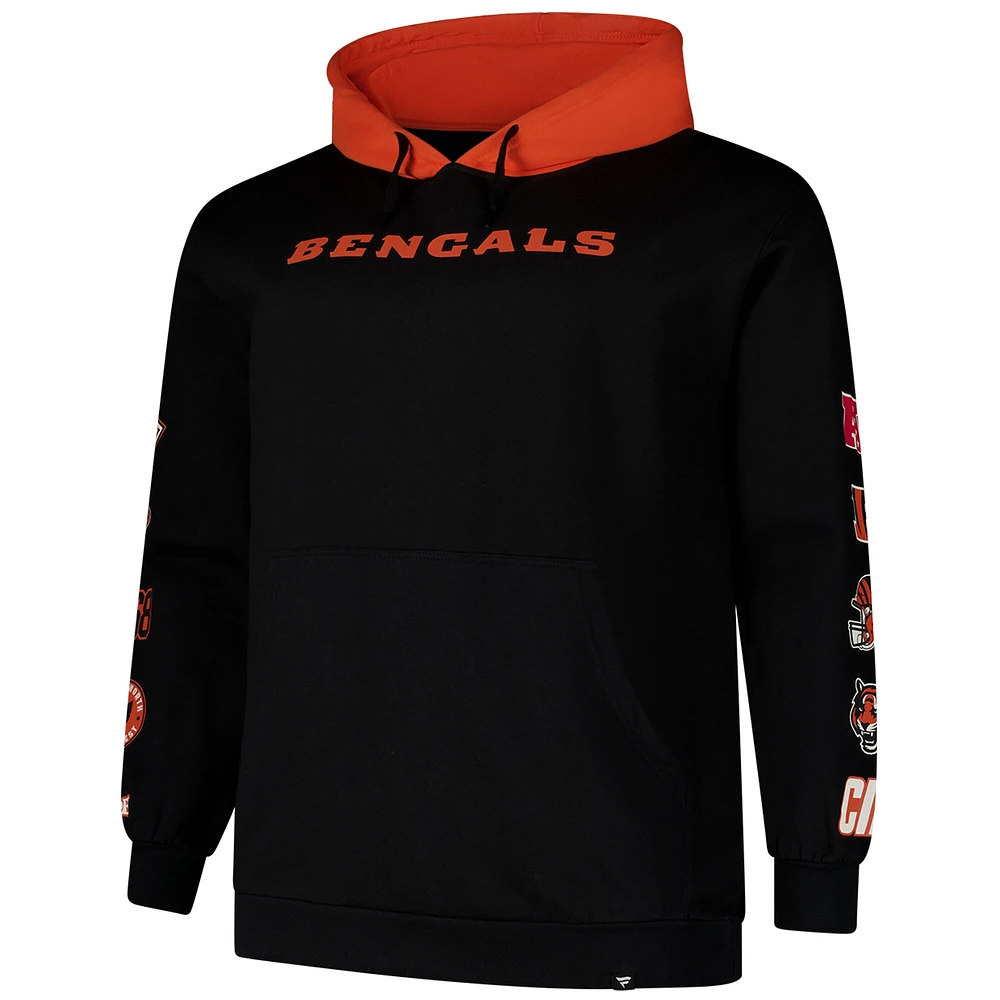 Men's Fanatics Black Cincinnati Bengals Big & Tall Patched Out Pullover Hoodie