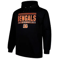 Men's Fanatics Black Cincinnati Bengals Big & Tall Pop Pullover Hoodie