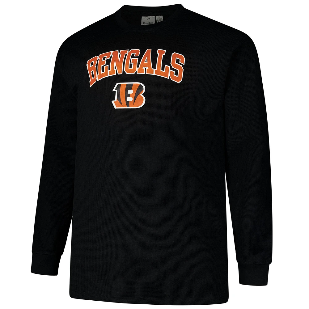 T-shirt thermique à manches longues pour hommes Fanatics Black Cincinnati Bengals Big & Tall