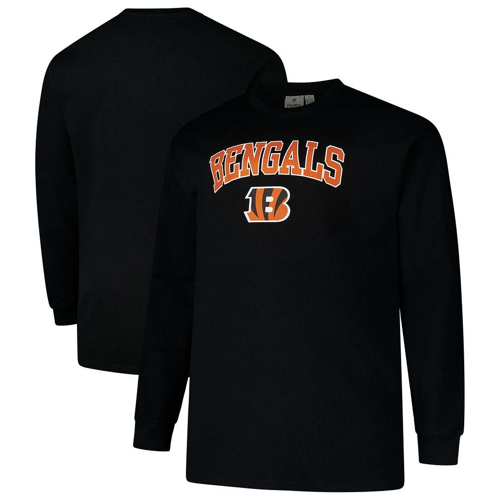 T-shirt thermique à manches longues pour hommes Fanatics Black Cincinnati Bengals Big & Tall