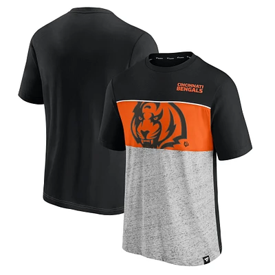 Men's Fanatics Black Cincinnati Bengals Colorblock T-Shirt