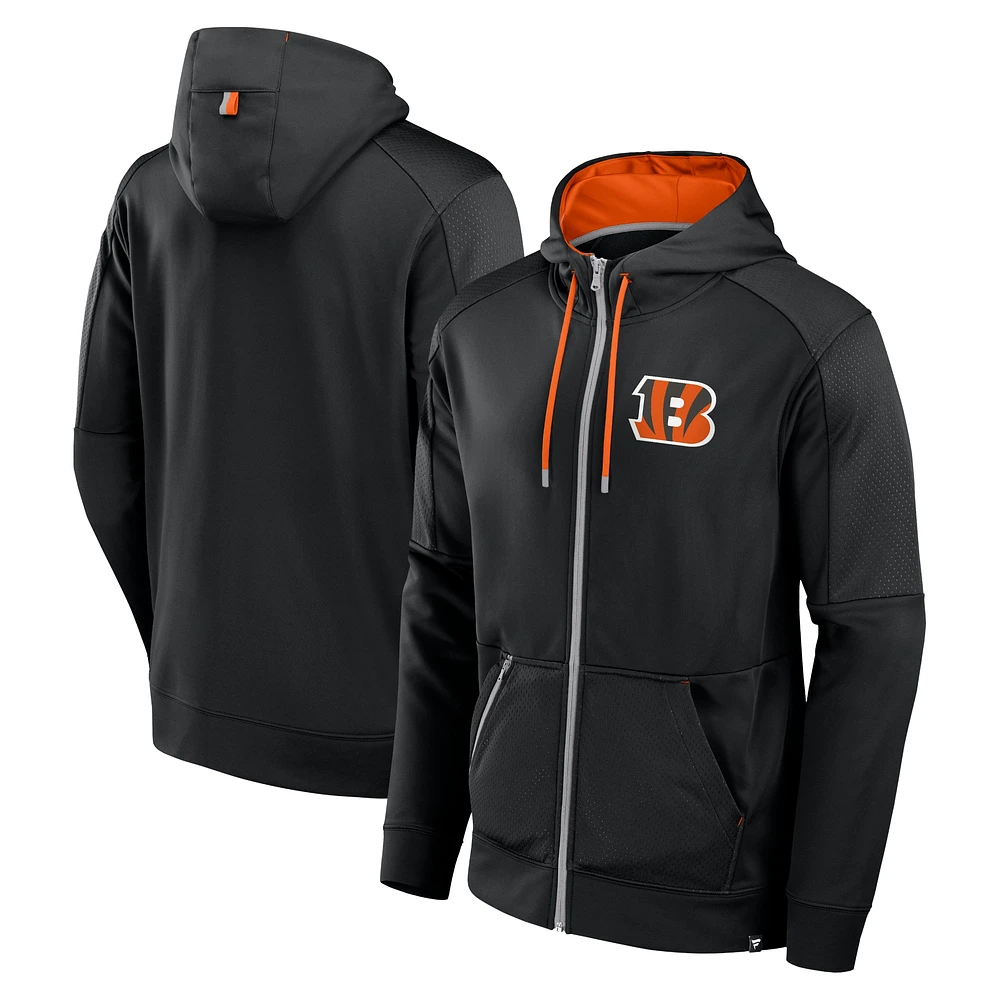 Men's Fanatics Black Cincinnati Bengals Defender Full-Zip Hoodie