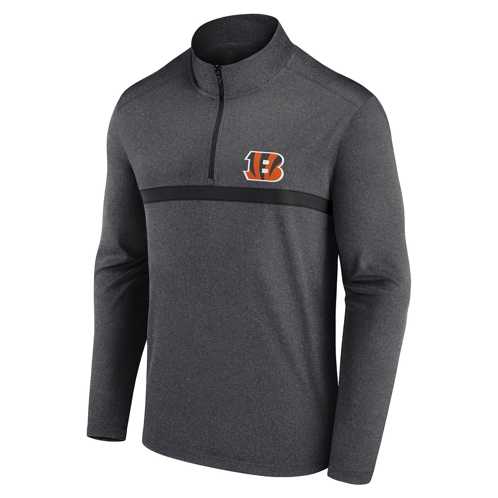 Men's Fanatics  Black Cincinnati Bengals Head-to-Head Quarter-Zip Top