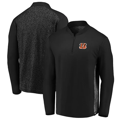 Men's Fanatics Black Cincinnati Bengals Iconic Clutch Modern Quarter-Zip Jacket