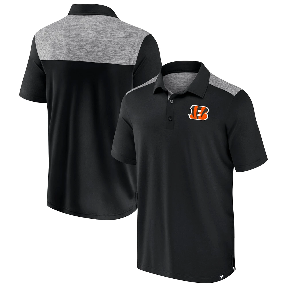 Polo noir Fanatics Long Shot des Bengals de Cincinnati pour hommes