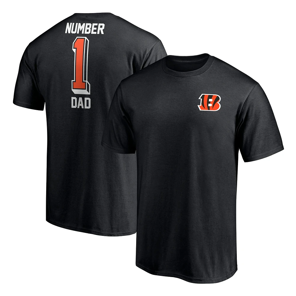 Men's Fanatics Black Cincinnati Bengals #1 Dad T-Shirt