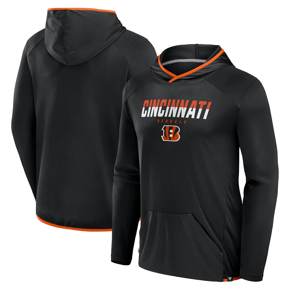 Men's Fanatics Black Cincinnati Bengals Transitional Defender Hoodie Long Sleeve T-Shirt