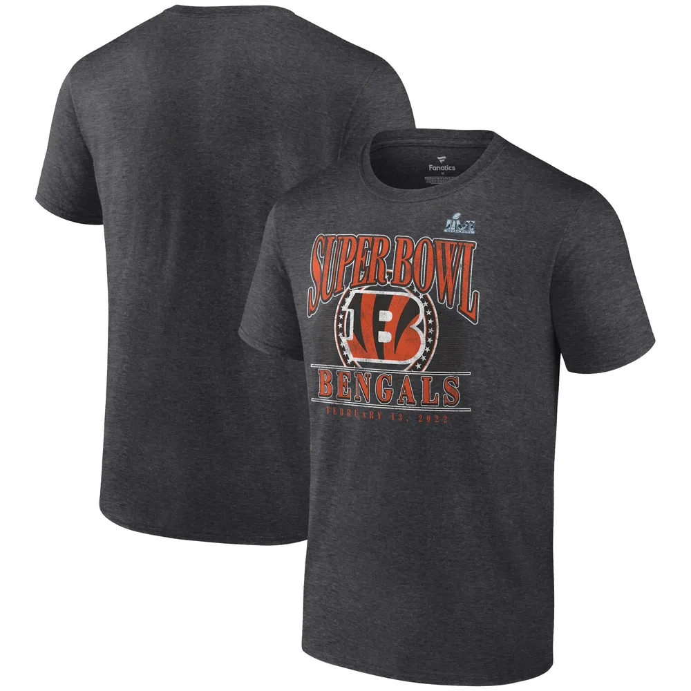 Fanatics Branded Men's Fanatics Branded Heathered Charcoal Cincinnati Bengals  Super Bowl LVI Bound Retro Tri-Blend T-Shirt