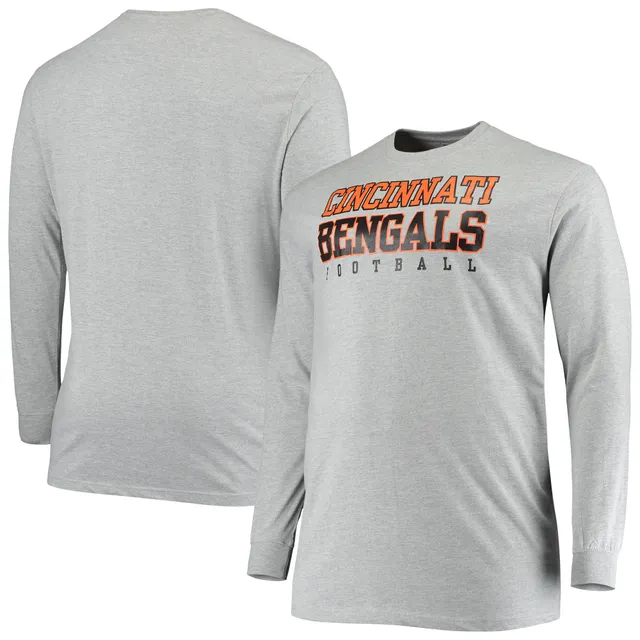 Lids Cincinnati Bengals Fanatics Branded Big & Tall Practice Long Sleeve T- Shirt - Heathered Gray