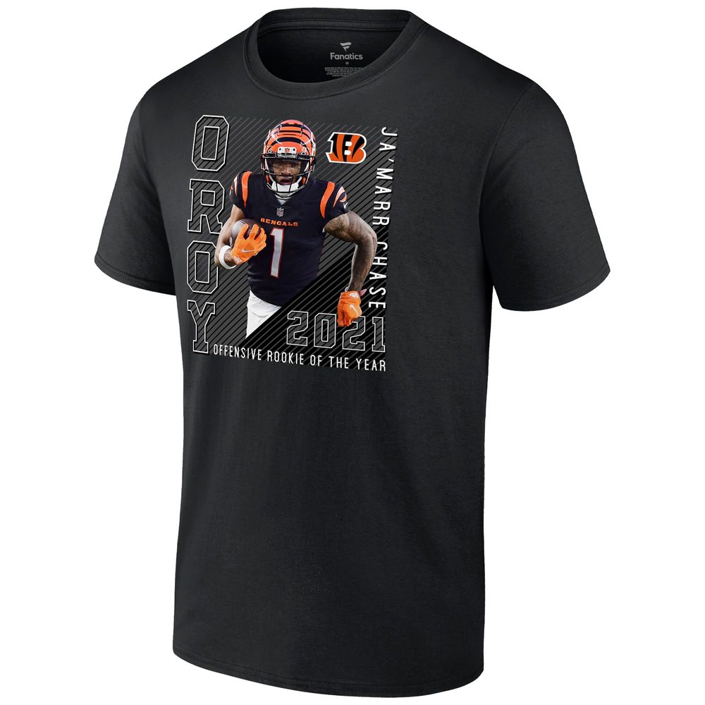 Ja'Marr Chase Cincinnati Bengals Fanatics Branded 2021 NFL Offensive Rookie  of the Year T-Shirt - Black