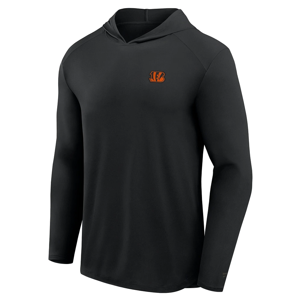 T-shirt à capuche manches longues Fanatics gris Cincinnati Bengals Front Office Power Mono pour hommes