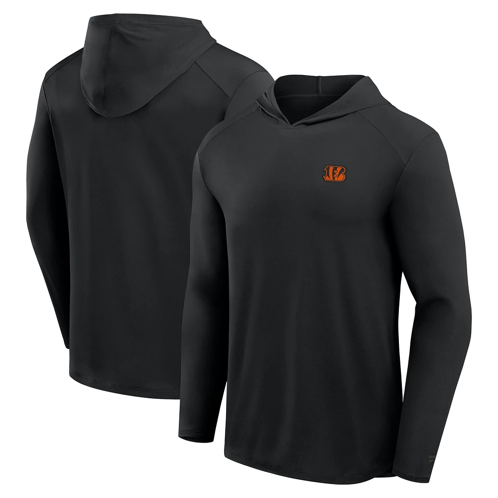 T-shirt à capuche manches longues Fanatics gris Cincinnati Bengals Front Office Power Mono pour hommes
