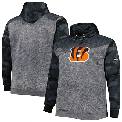 Chandail à capuchon camouflage Big & Tall Fanatics Heather Charcoal pour hommes des Bengals de Cincinnati