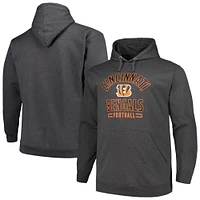 Men's Fanatics Heather Charcoal Cincinnati Bengals Big & Tall Pullover Hoodie