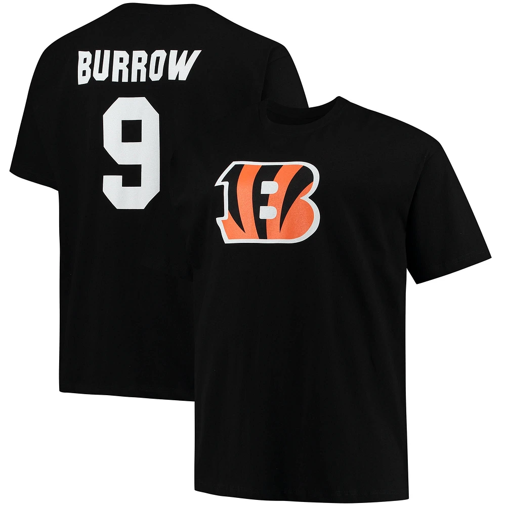 Men's Fanatics Joe Burrow Black Cincinnati Bengals Big & Tall Player Name Number T-Shirt