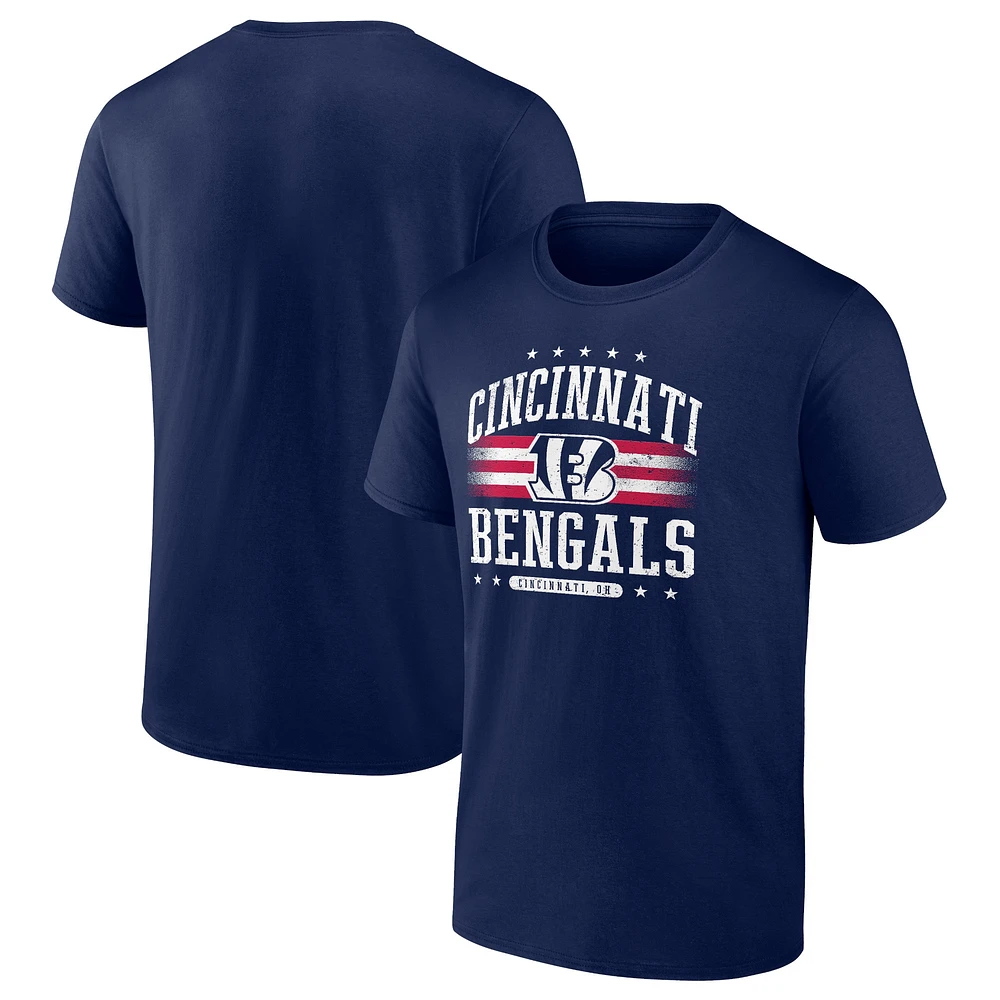 T-shirt Americana Fanatics bleu marine pour hommes des Bengals de Cincinnati