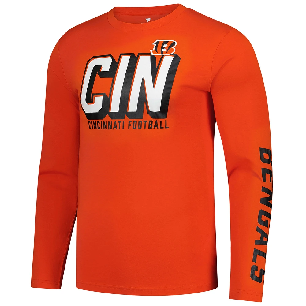 Men's Fanatics  Orange Cincinnati Bengals Long Sleeve T-Shirt