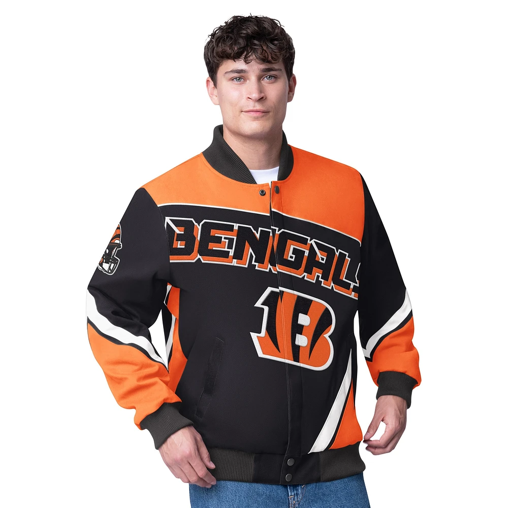 Veste de course à boutons-pression G-III Extreme Black Cincinnati Bengals Maximum pour homme