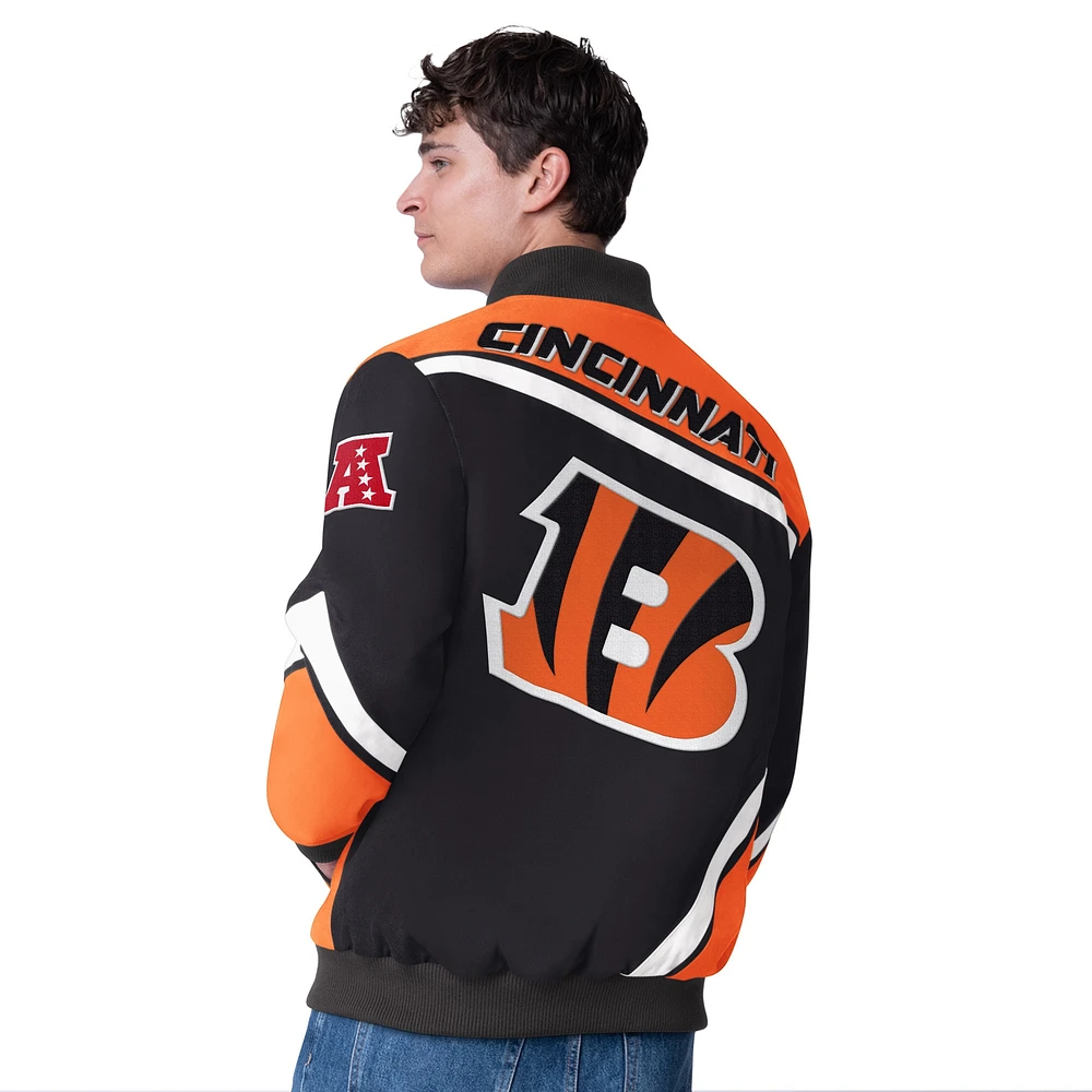 Men's G-III Extreme  Black Cincinnati Bengals Maximum Racing Full-Snap Jacket