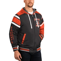 Men's G-III Sports by Carl Banks Black/Gray Cincinnati Bengals Extreme Full Back Reversible Hoodie Full-Zip Jacket