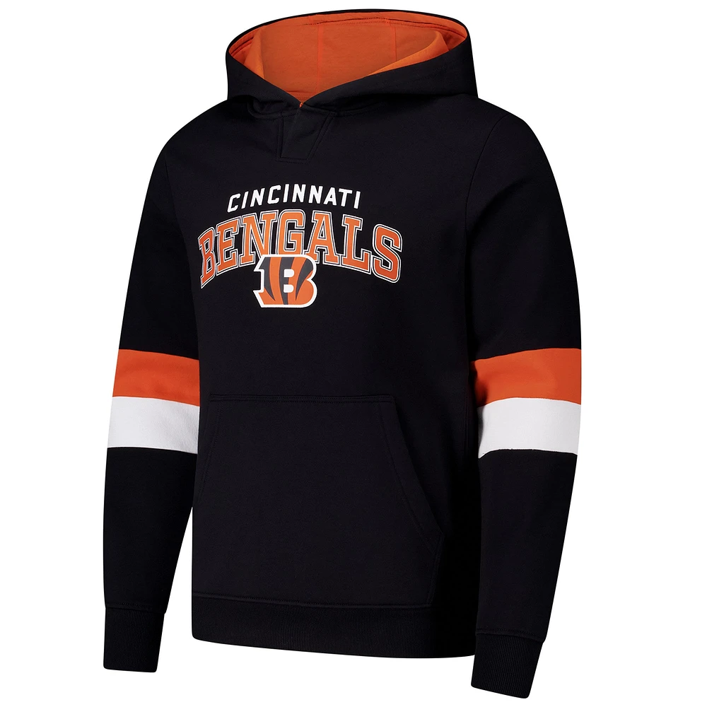 Men's G-III Sports by Carl Banks Black/Orange Cincinnati Bengals Adaptive Faceoff Pullover Hoodie