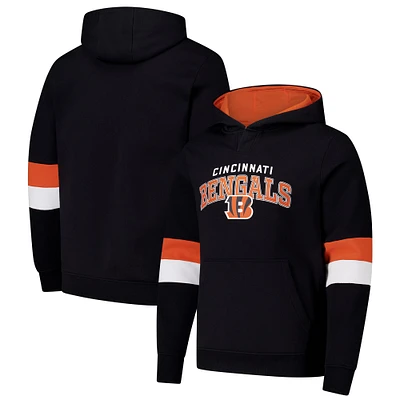 Men's G-III Sports by Carl Banks Black/Orange Cincinnati Bengals Adaptive Faceoff Pullover Hoodie