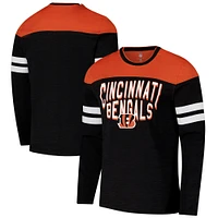 T-shirt à manches longues adaptatif Hail Mary G-III Sports by Carl Banks noir/orange pour homme des Bengals de Cincinnati