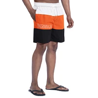 Men's G-III Sports by Carl Banks  Black/Orange Cincinnati Bengals Sunrise Volley Swim Shorts