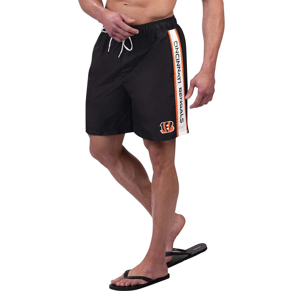 Men's G-III Sports by Carl Banks Black Cincinnati Bengals Streamline Volley Swim Shorts