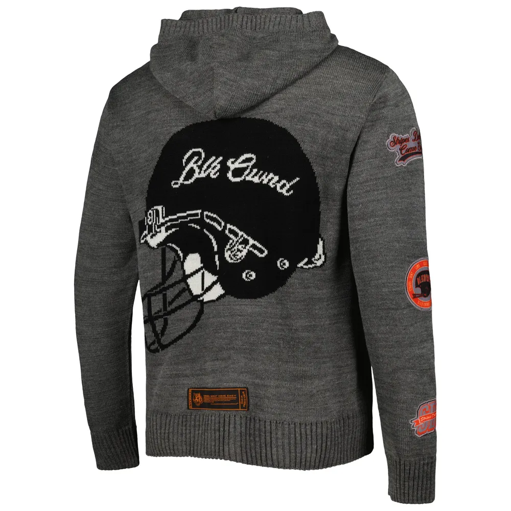 Men's Gray Cincinnati Bengals x BlaCkOWned Stripes Don't Come Easy Pullover Hoodie