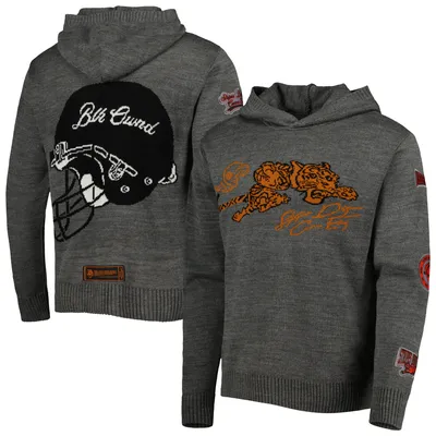 Men's Gray Cincinnati Bengals x BlaCkOWned Stripes Don't Come Easy Pullover Hoodie