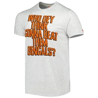 Men's Homage Ash Cincinnati Bengals Hyper Local Tri-Blend T-Shirt