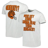 Men's Homage Ash Cincinnati Bengals Hyper Local Tri-Blend T-Shirt