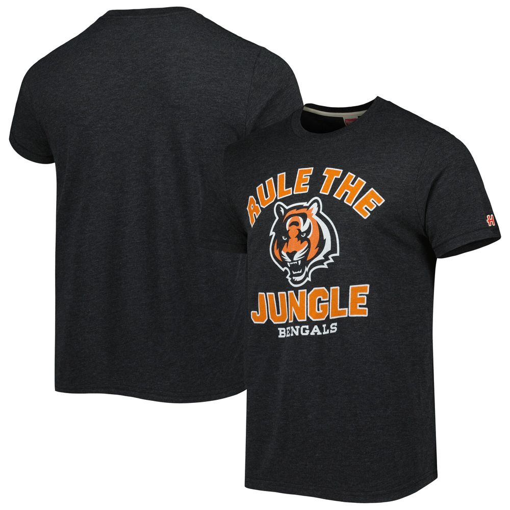 Men's Homage Charcoal Cincinnati Bengals Hyper Local Tri-Blend T-Shirt