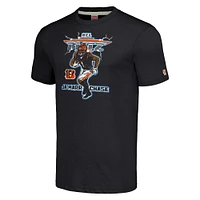 Men's Homage Ja'Marr Chase Heathered Charcoal Cincinnati Bengals NFL Blitz Player Tri-Blend T-Shirt