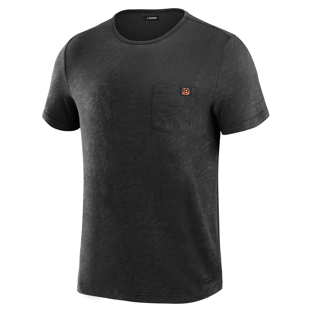 T-shirt noir pour homme J. Palmer Cincinnati Bengals avec poche