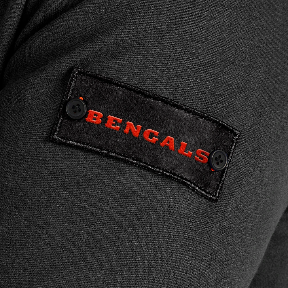Men's J. Palmer Black Cincinnati Bengals QB1 Full-Zip Sweatshirt