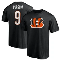 T-shirt noir Joe Burrow pour homme avec nom et numéro de joueur des Bengals Cincinnati