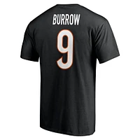 T-shirt noir Joe Burrow pour homme avec nom et numéro de joueur des Bengals Cincinnati