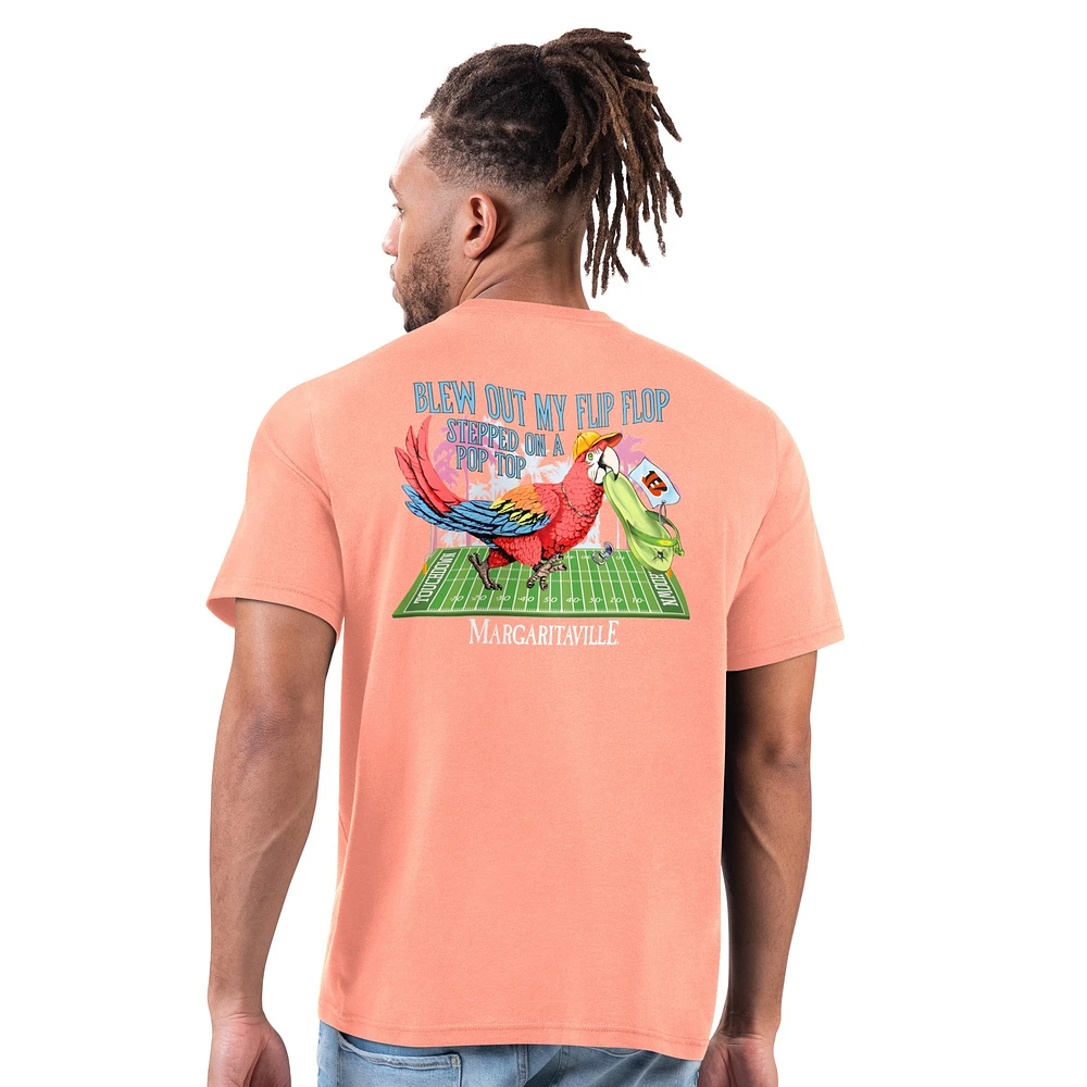 Men's Margaritaville Orange Cincinnati Bengals Flip Flop T-Shirt